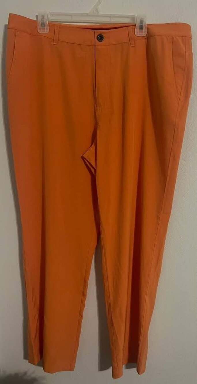 Short Par 4 Pants Size 38x30 Orange Golf Trousers